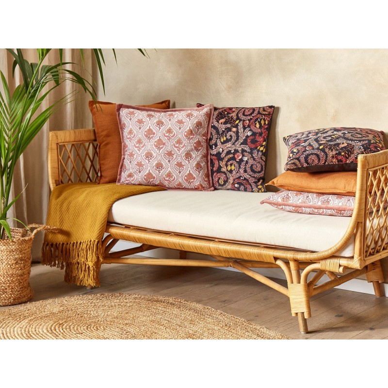 Poduszka dekoracyjna PICEA Bawełna 45 x 45 cm Czerwony Wzór kwiatowy