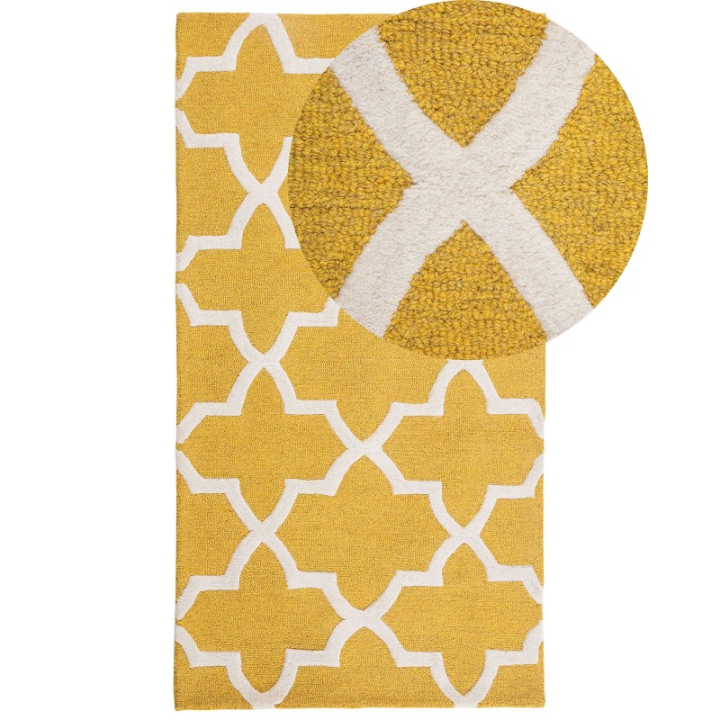 Dywan wełniany 80 x 150 cm żółty SILVAN