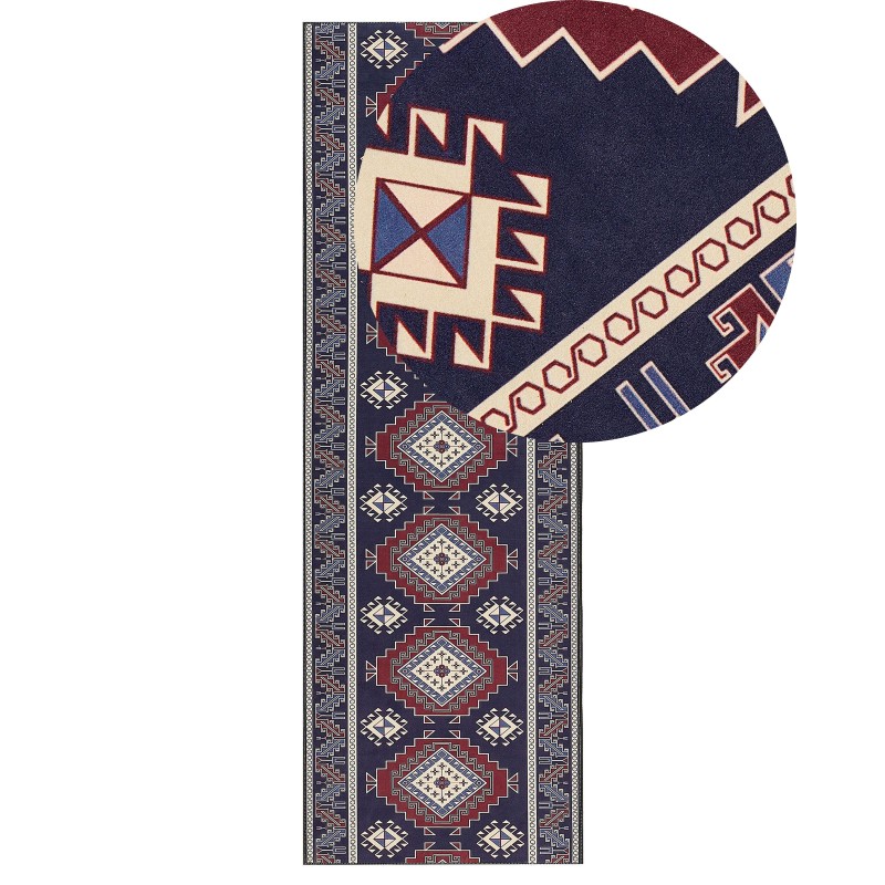 Dywan 80 x 240 cm niebiesko-czerwony KANGAL