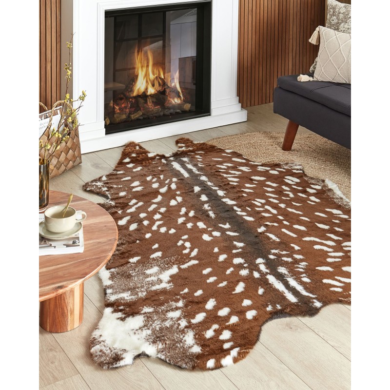 Dywan ze sztucznego futra 150 x 200 cm brązowy KNOLL