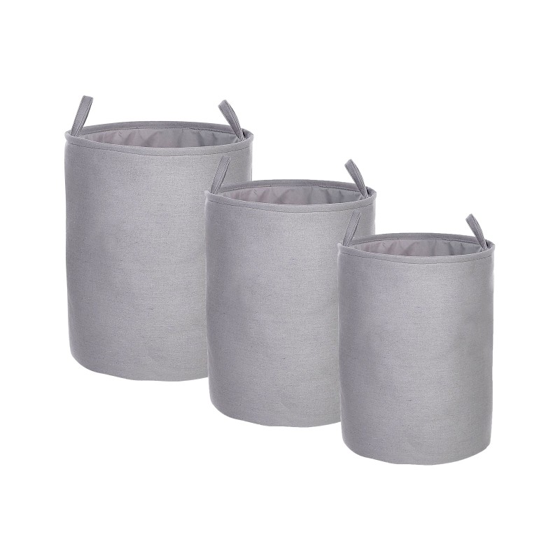 Zestaw 3 koszy tekstylnych szary ARCHA