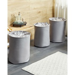 Zestaw 3 koszy tekstylnych szary ARCHA