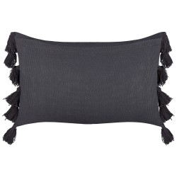 Poduszka dekoracyjna LYTHRUM Bawełna 55 x 35 cm Czarny Jednolity