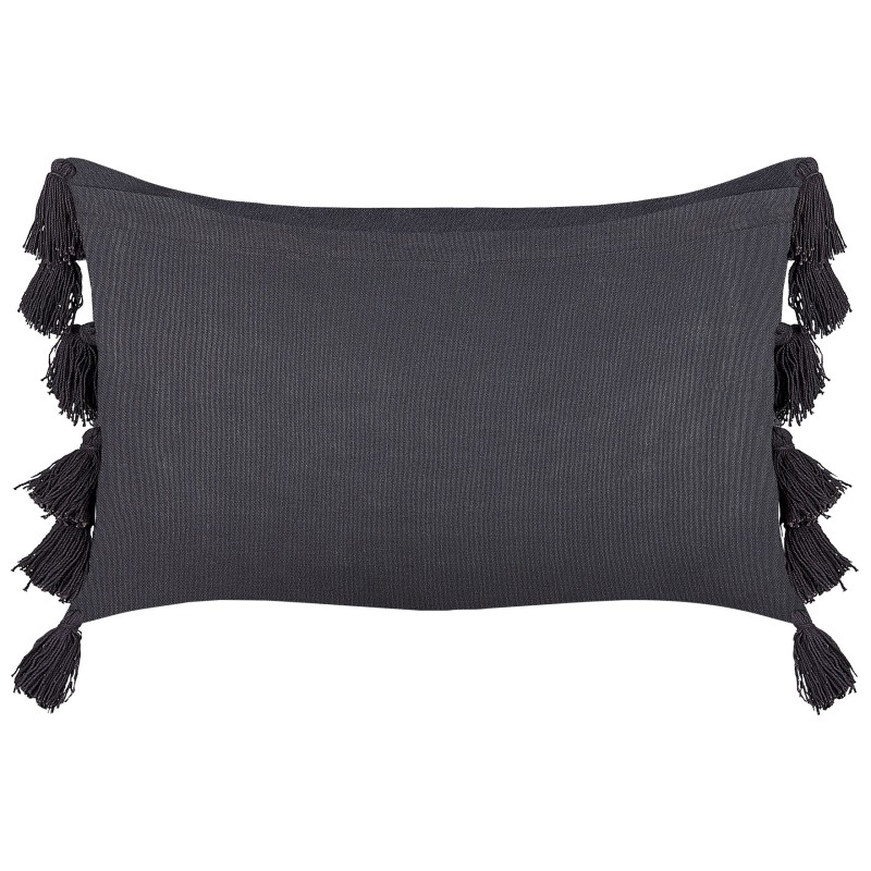 Poduszka dekoracyjna LYTHRUM Bawełna 55 x 35 cm Czarny Jednolity