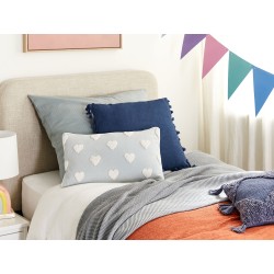 2 bawełniane poduszki dekoracyjne w serca 30 x 50 cm szare GAZANIA