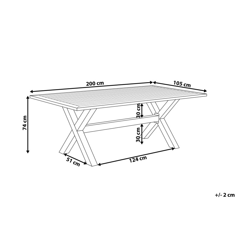 Stół ogrodowy CASCAIS 200 cm 105 cm Metal Szary