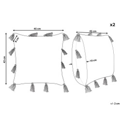 Zestaw 2 poduszek dekoracyjnych TORENIA Bawełna 45 x 45 cm Różowy Wzór geometryczny