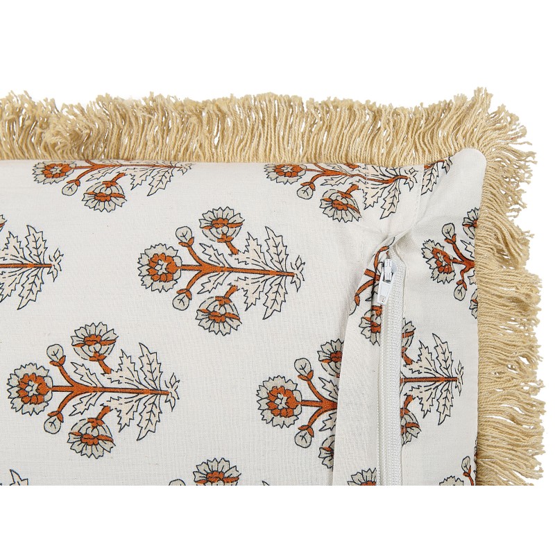 Zestaw 2 poduszek dekoracyjnych OMORIKA Bawełna 45 x 45 cm Biały Wzór kwiatowy