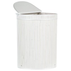 Kosz bambusowy z pokrywką biały BADULLA