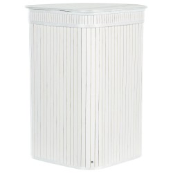 Kosz bambusowy z pokrywką biały BADULLA