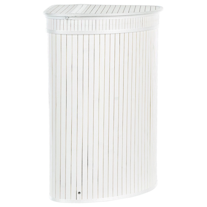 Kosz bambusowy z pokrywką biały BADULLA