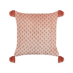 Zestaw 2 poduszek dekoracyjnych RUMHORA Welur 45 x 45 cm Różowy Wzór kwiatowy