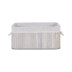 Zestaw 5 koszy TALPE Drewno bambusowe Szary