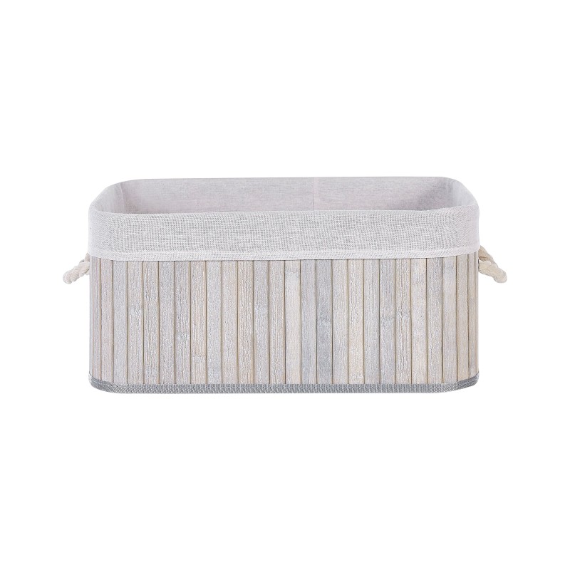 Zestaw 5 koszy TALPE Drewno bambusowe Szary