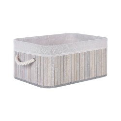 Zestaw 5 koszy TALPE Drewno bambusowe Szary