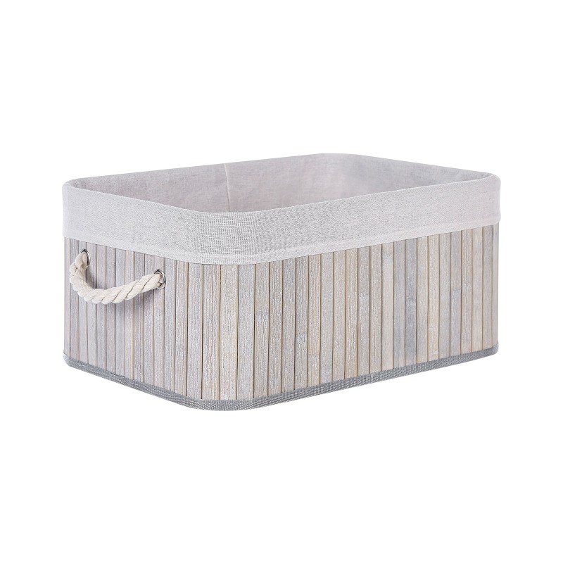 Zestaw 5 koszy TALPE Drewno bambusowe Szary