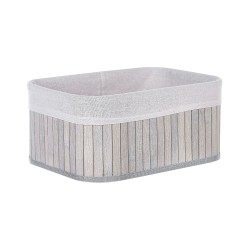 Zestaw 5 koszy TALPE Drewno bambusowe Szary