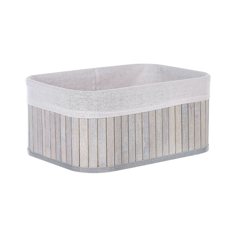 Zestaw 5 koszy TALPE Drewno bambusowe Szary