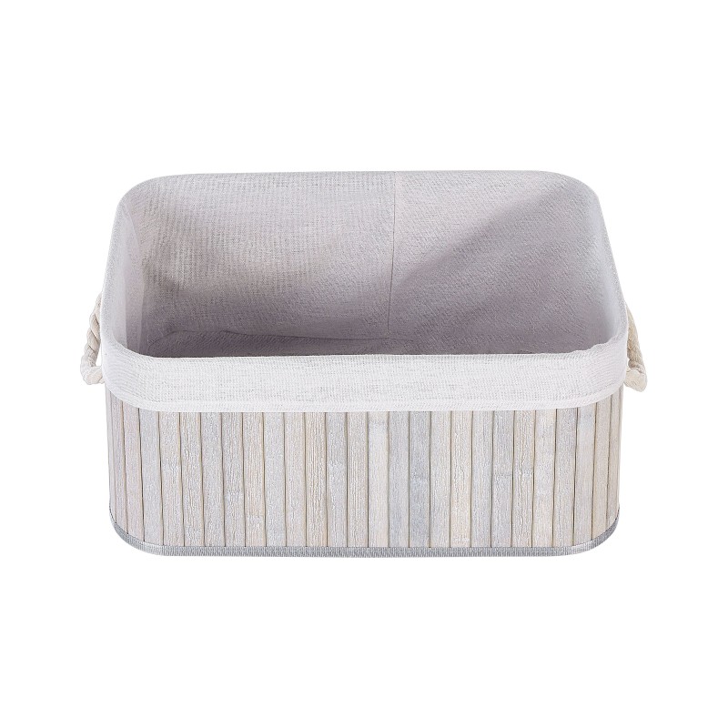 Zestaw 5 koszy TALPE Drewno bambusowe Szary