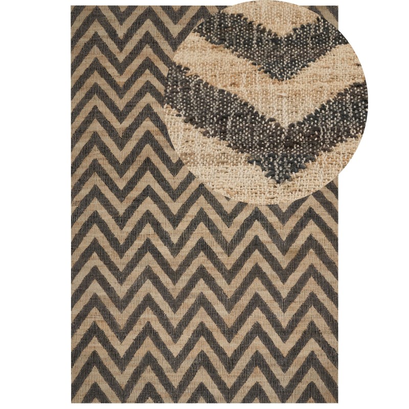 Dywan z juty 200 x 300 cm beżowo-czarny DEDEPINARI