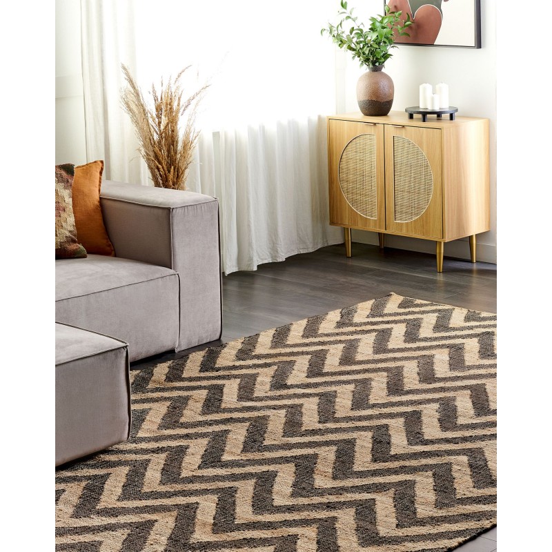 Dywan z juty 200 x 300 cm beżowo-czarny DEDEPINARI