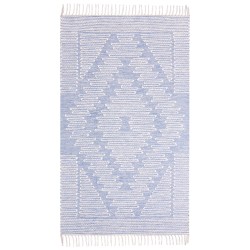 Dywan bawełniany 80 x 150 cm niebiesko-biały ANSAR