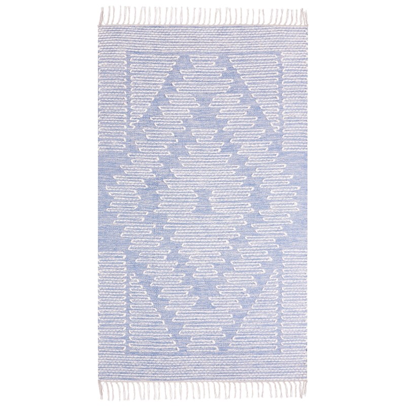 Dywan bawełniany 80 x 150 cm niebiesko-biały ANSAR