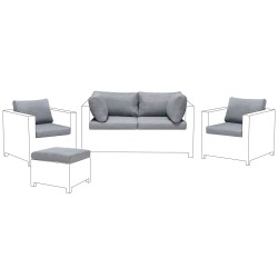 Komplet poszewek na poduchy ogrodowe MILANO Szary