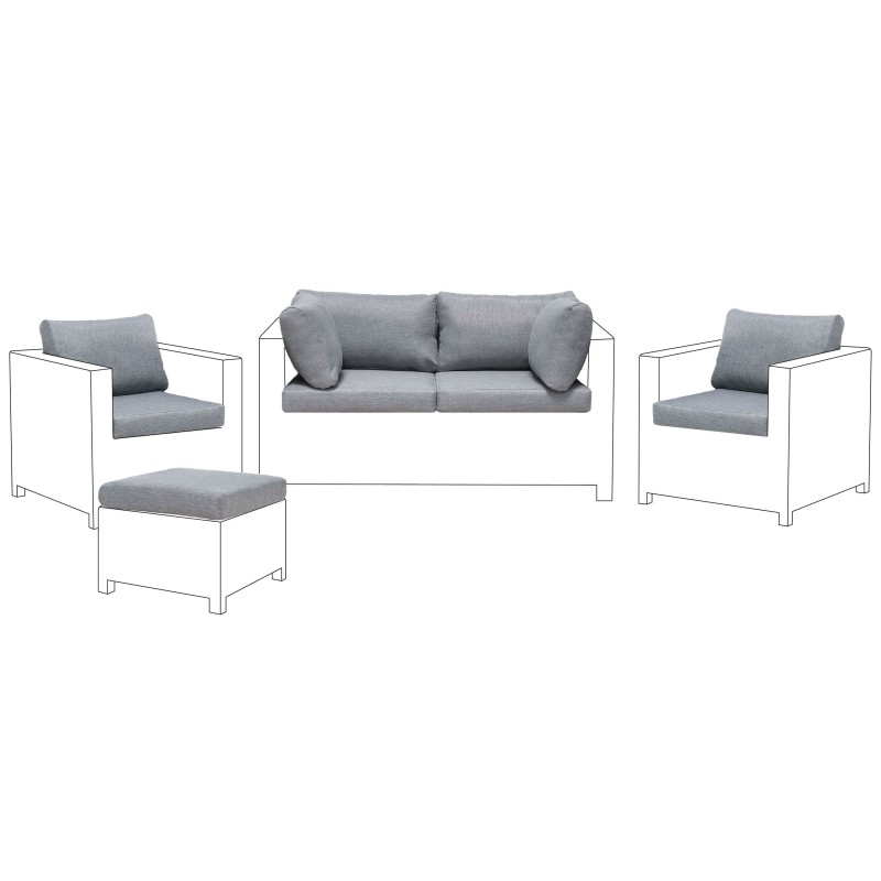 Komplet poszewek na poduchy ogrodowe MILANO Szary