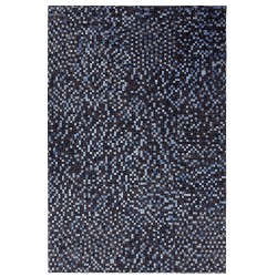 Dywan skórzany 160 x 230 cm brązowo-niebieski IKISU