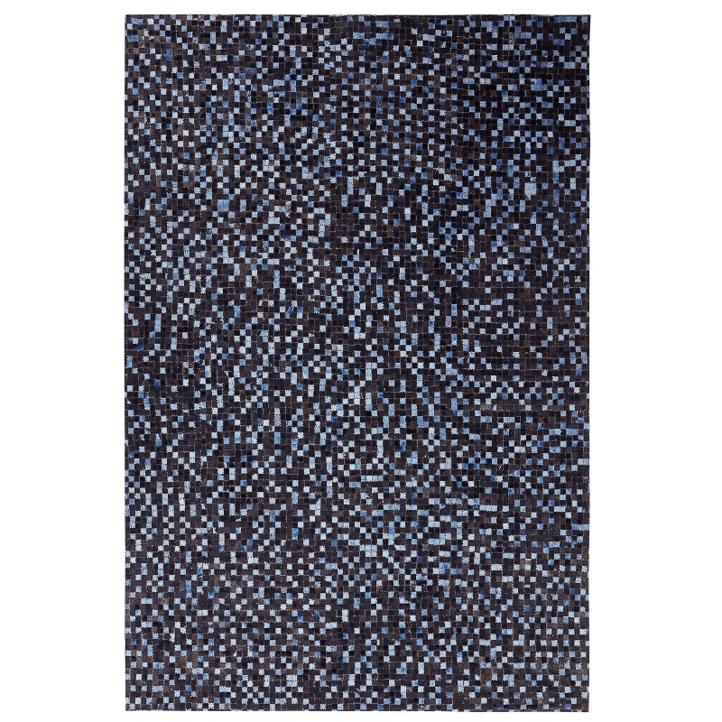 Dywan skórzany 160 x 230 cm brązowo-niebieski IKISU