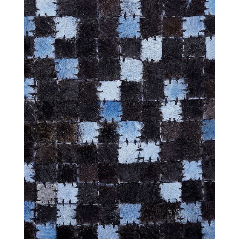 Dywan skórzany 160 x 230 cm brązowo-niebieski IKISU