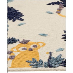 Dywan dziecięcy bawełniany w zwierzęcy wzór 80 x 150 cm wielokolorowy NAIBOS