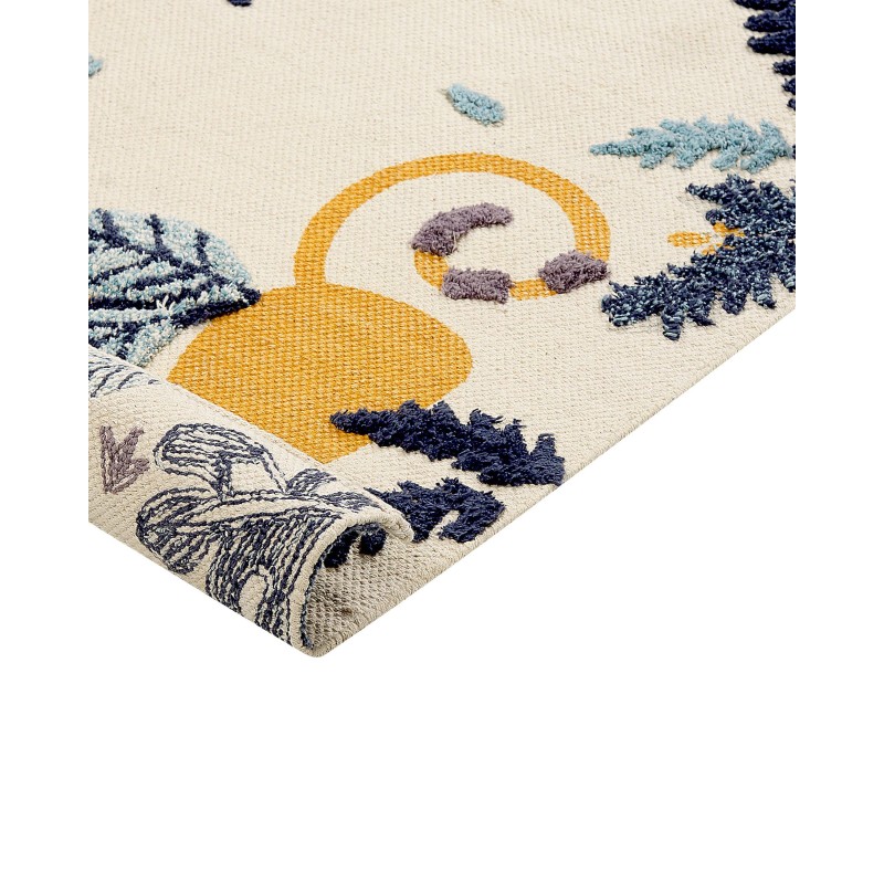 Dywan dziecięcy bawełniany w zwierzęcy wzór 80 x 150 cm wielokolorowy NAIBOS