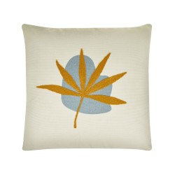 Zestaw 2 poduszek dekoracyjnych DAVALLIA 45 x 45 cm Beżowy Wzór roślinny