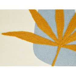 Zestaw 2 poduszek dekoracyjnych DAVALLIA 45 x 45 cm Beżowy Wzór roślinny