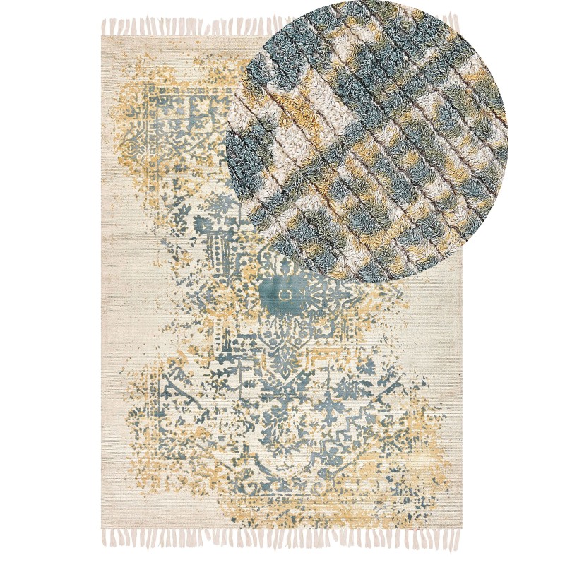 Dywan z wiskozy 140 x 200 cm żółto-zielony BOYALI