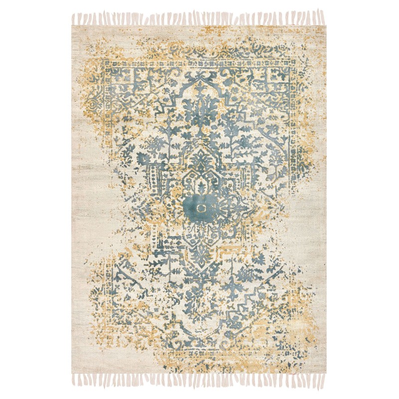 Dywan z wiskozy 140 x 200 cm żółto-zielony BOYALI