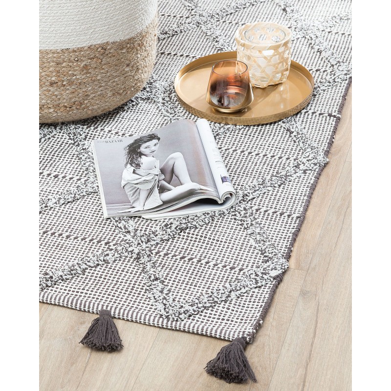 Dywan bawełniany 80 x 150 cm brązowy TUZLA