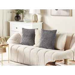 Zestaw 2 poduszek dekoracyjnych ASPIDISTRA Welur 45 x 45 cm Szary Wzór geometryczny