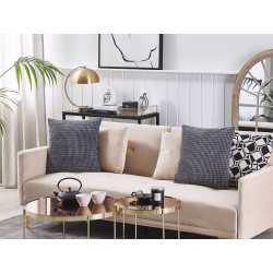 Zestaw 2 poduszek dekoracyjnych ASPIDISTRA Welur 45 x 45 cm Szary Wzór geometryczny