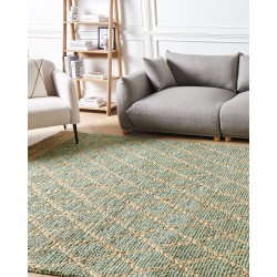 Dywan z juty 200 x 300 cm zielony z beżowym TELLIKAYA