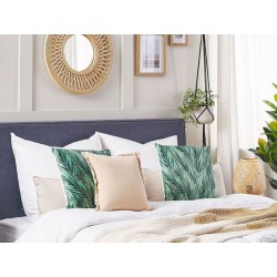 Zestaw 2 poduszek dekoracyjnych DIASCIA Welur 45 x 45 cm Zielony Wzór roślinny