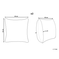 Zestaw 2 poduszek dekoracyjnych DIASCIA Welur 45 x 45 cm Zielony Wzór roślinny