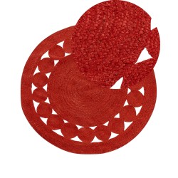 Dywan okrągły z juty ø 120 cm czerwony KOYUNLU