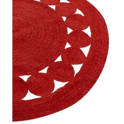 Dywan okrągły z juty ø 120 cm czerwony KOYUNLU