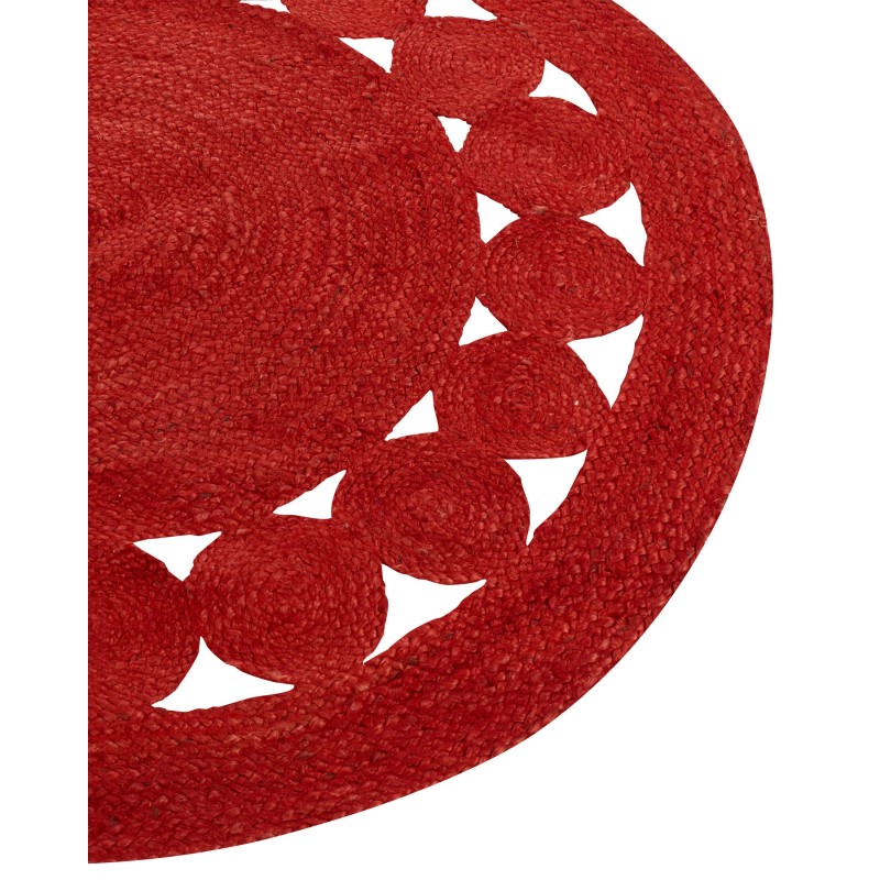 Dywan okrągły z juty ø 120 cm czerwony KOYUNLU