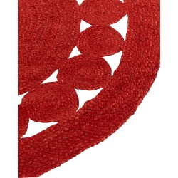 Dywan okrągły z juty ø 120 cm czerwony KOYUNLU