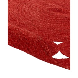 Dywan okrągły z juty ø 120 cm czerwony KOYUNLU