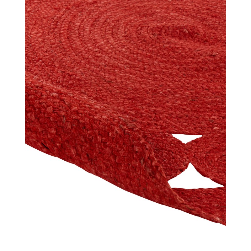 Dywan okrągły z juty ø 120 cm czerwony KOYUNLU